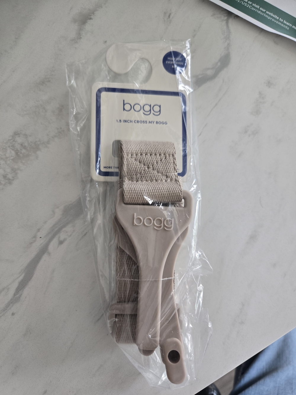 NWT! BOGG BAG 1.5-inch Cross Strap in Mushroom